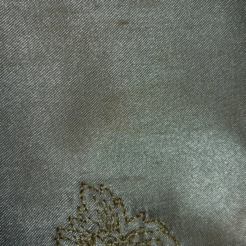 Vintage Set 6 Champagne Satin Dinner Napkins‎ 17x17 Gold Embroidered Floral READ